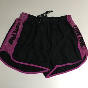 Victoria's Secret Pink Womens XS Black Shorts Sequin Logo Love